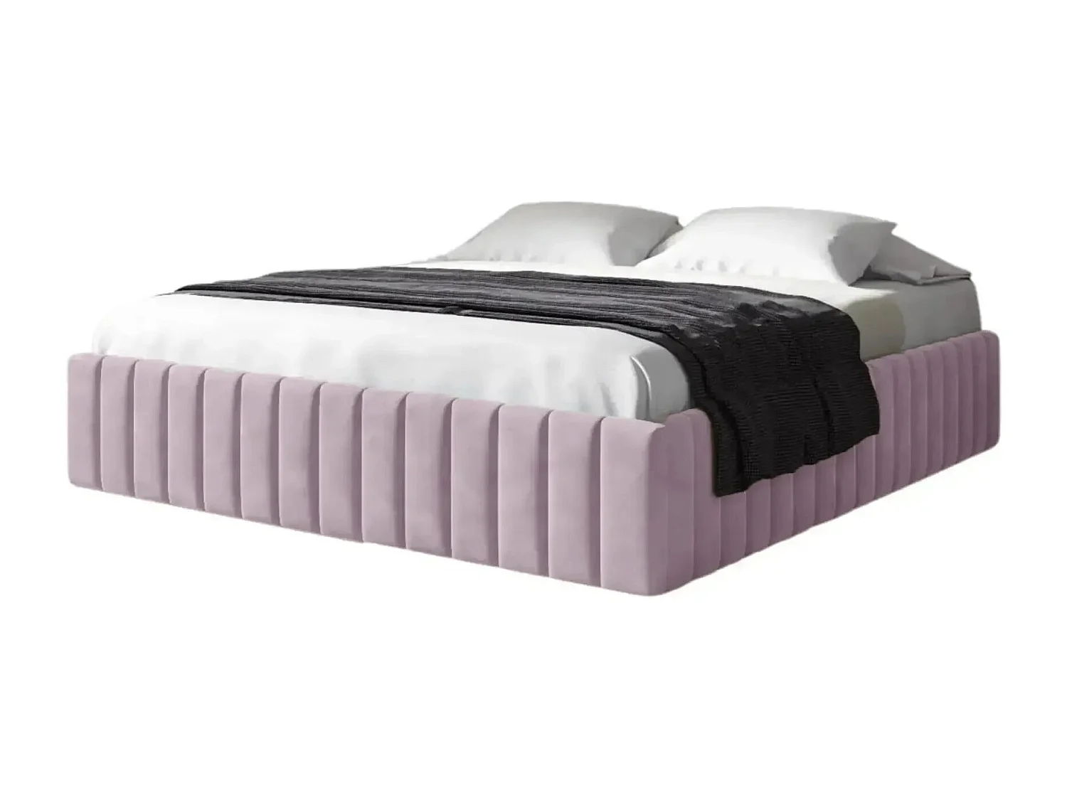 ELENA - Lit coffre tissu velours 160x200cm - Rose