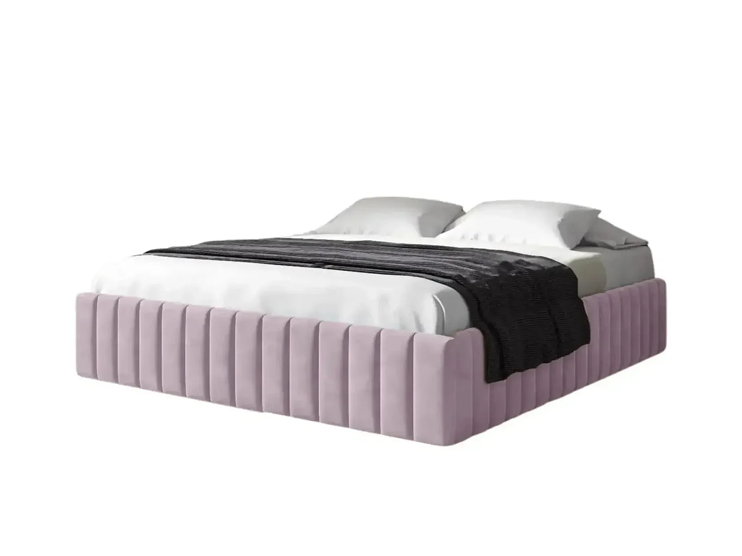 ELENA - Lit coffre tissu velours 160x200cm Rose