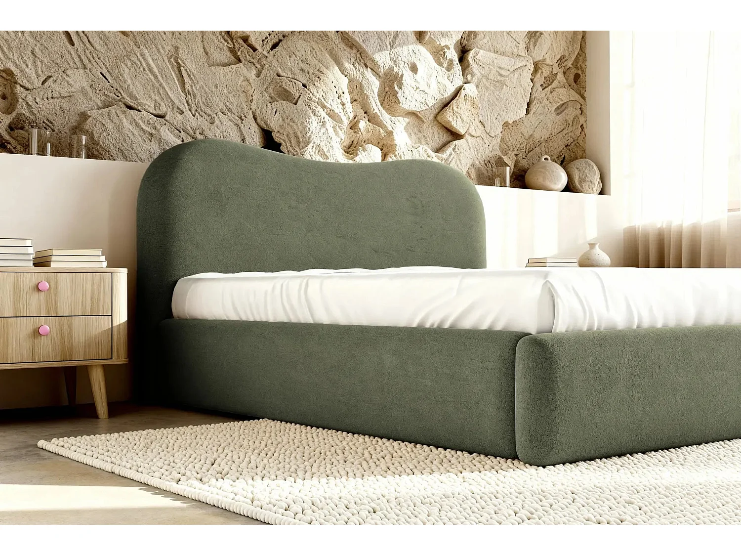 JULIETTE - Lit coffre 160x200cm - Vert