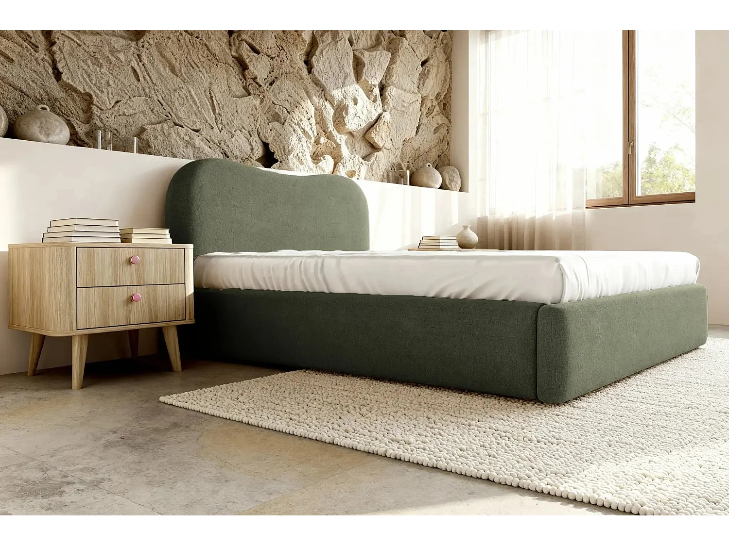 JULIETTE - Lit coffre 160x200cm - Vert