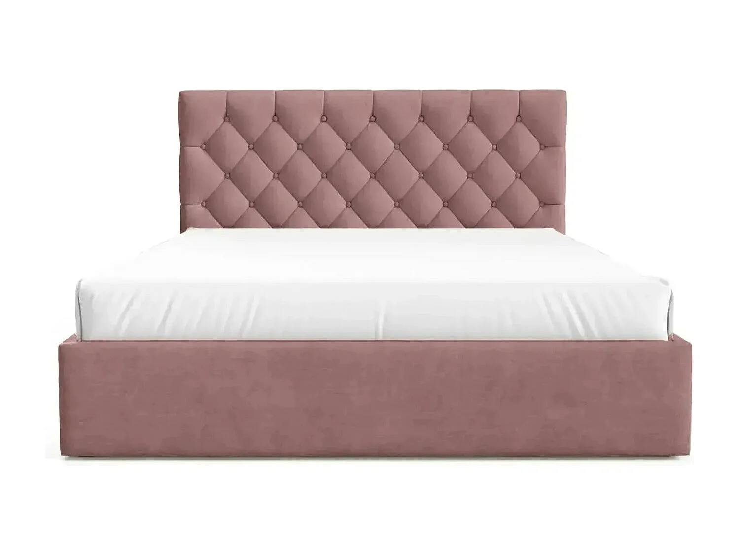 EMILE - Lit coffre tissu velours 140x200cm - Rose