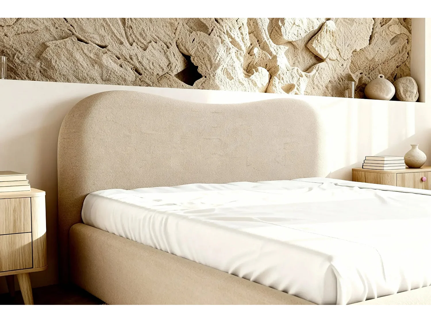 JULIETTE - Lit coffre 180x200cm - Beige