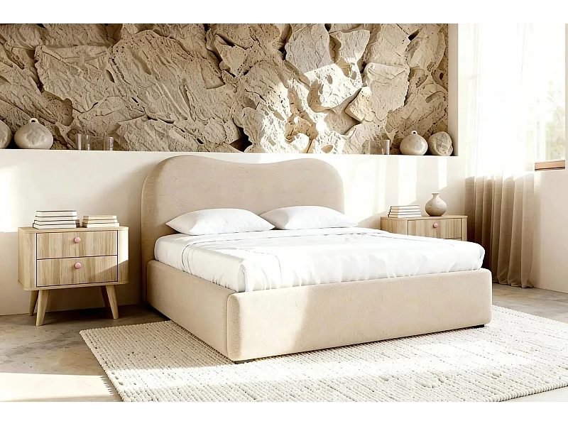 JULIETTE - Lit coffre 180x200cm - Beige