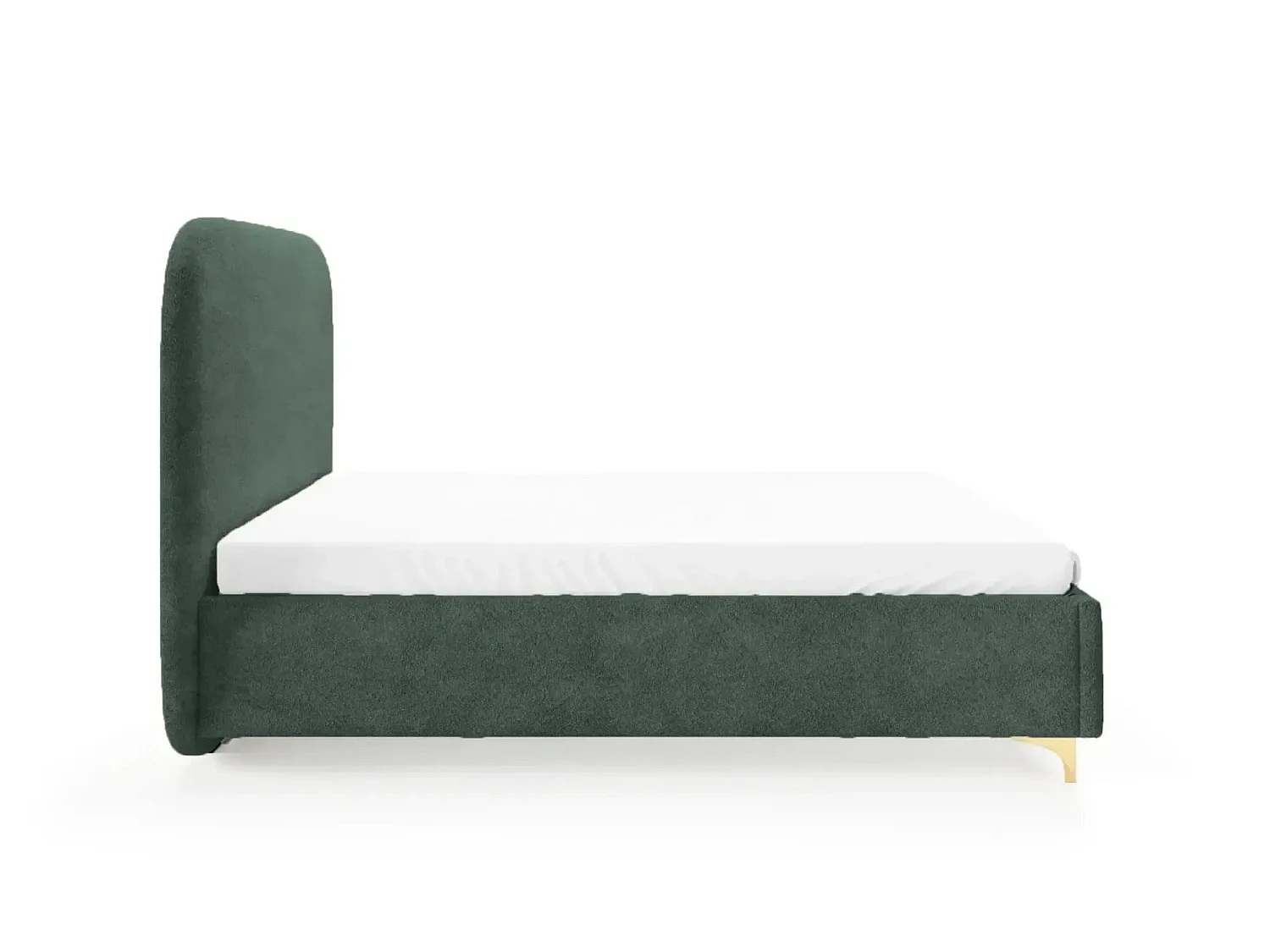 CHARLOTTE - Lit coffre tissu chenille 180x200cm Vert
