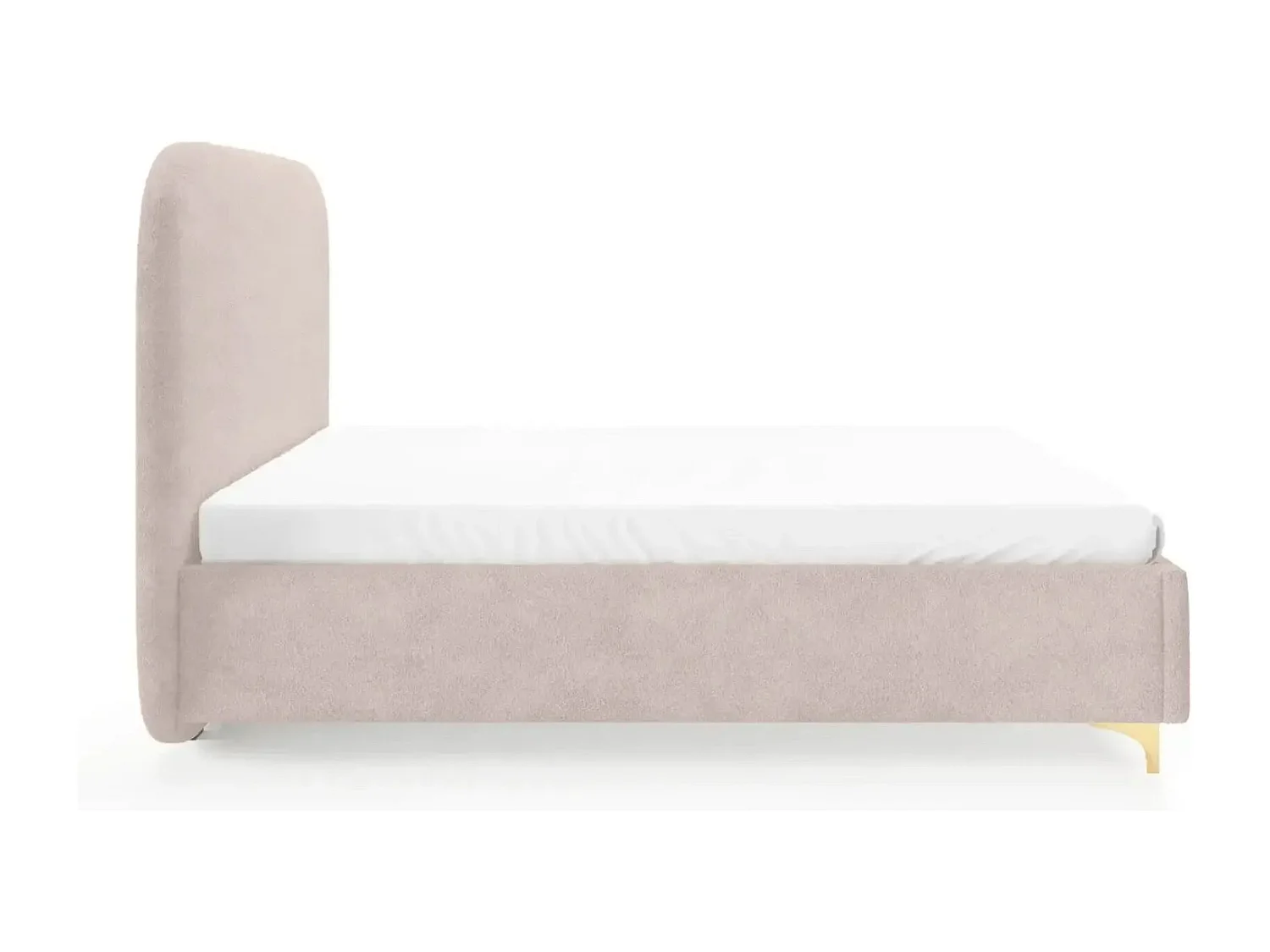 CHARLOTTE - Lit coffre tissu chenille 140x200cm - Rose