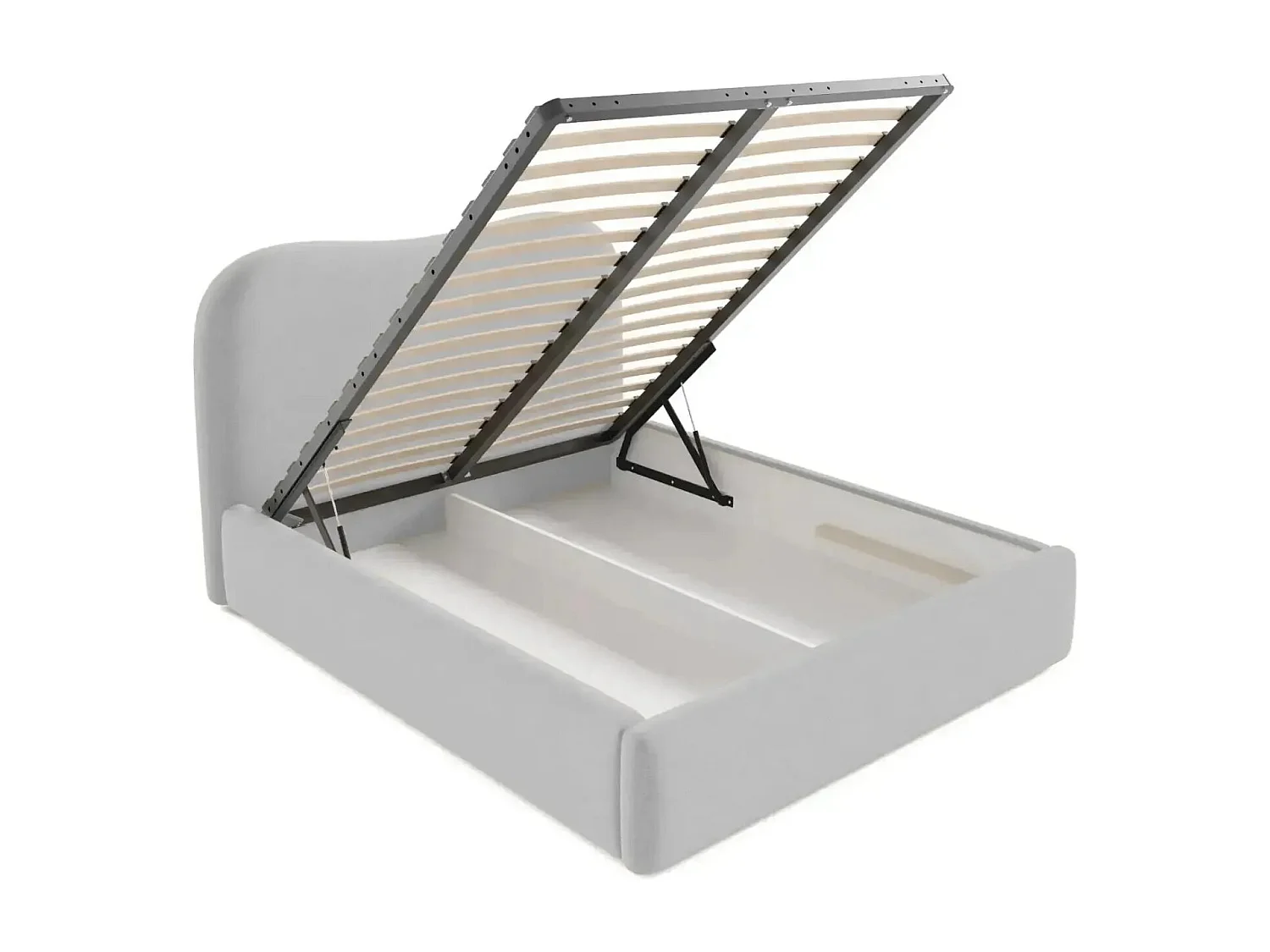 JULIETTE - Lit coffre 140x200cm - Gris clair