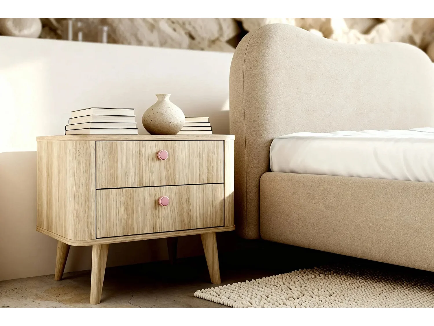 JULIETTE - Lit coffre 160x200cm - Beige
