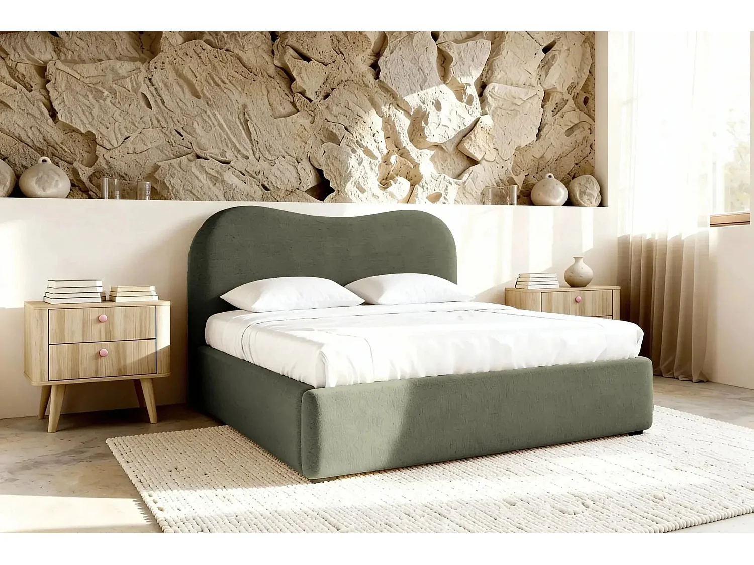 JULIETTE - Lit coffre 180x200cm - Vert