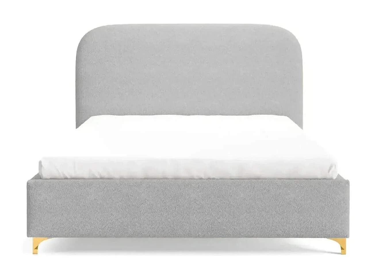 CHARLOTTE - Lit coffre tissu chenille 140x200cm - Gris clair