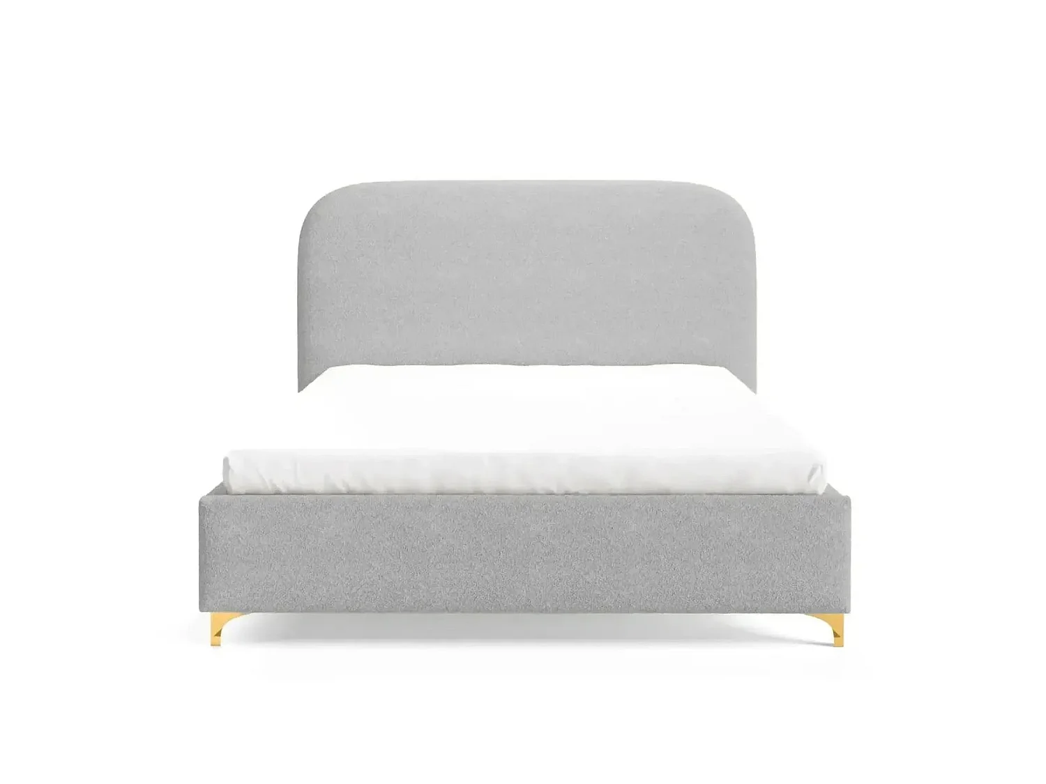CHARLOTTE - Lit coffre tissu chenille 140x200cm Gris clair