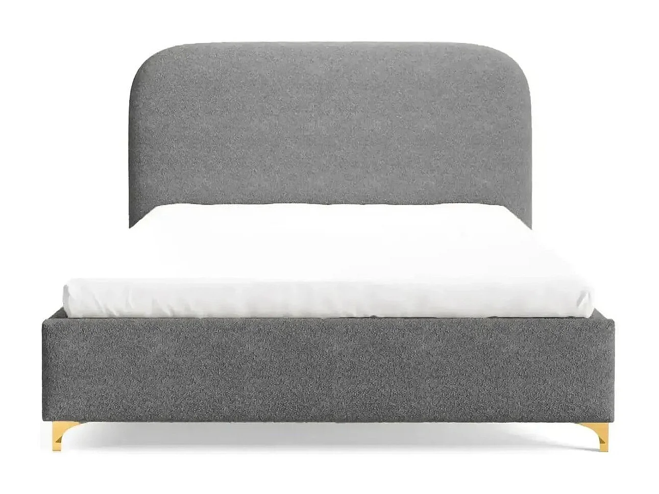 CHARLOTTE - Lit coffre tissu chenille 160x200cm - Gris foncé