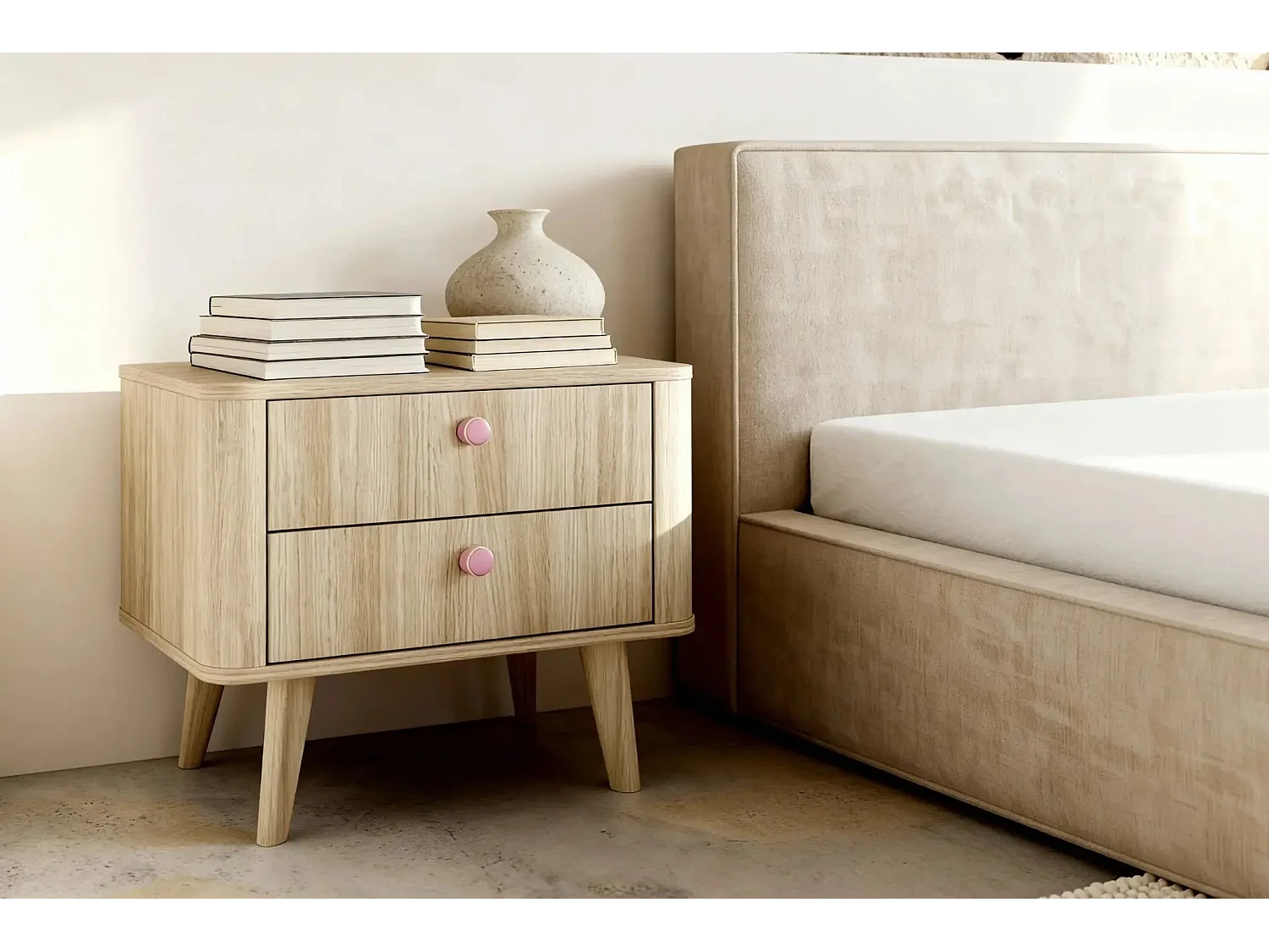 JOSEPHINE - Lit coffre 140x200cm - Beige