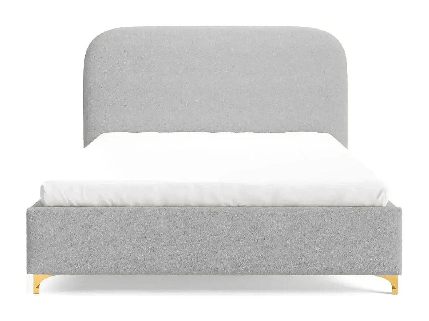 CHARLOTTE - Lit coffre tissu chenille 180x200cm - Gris clair