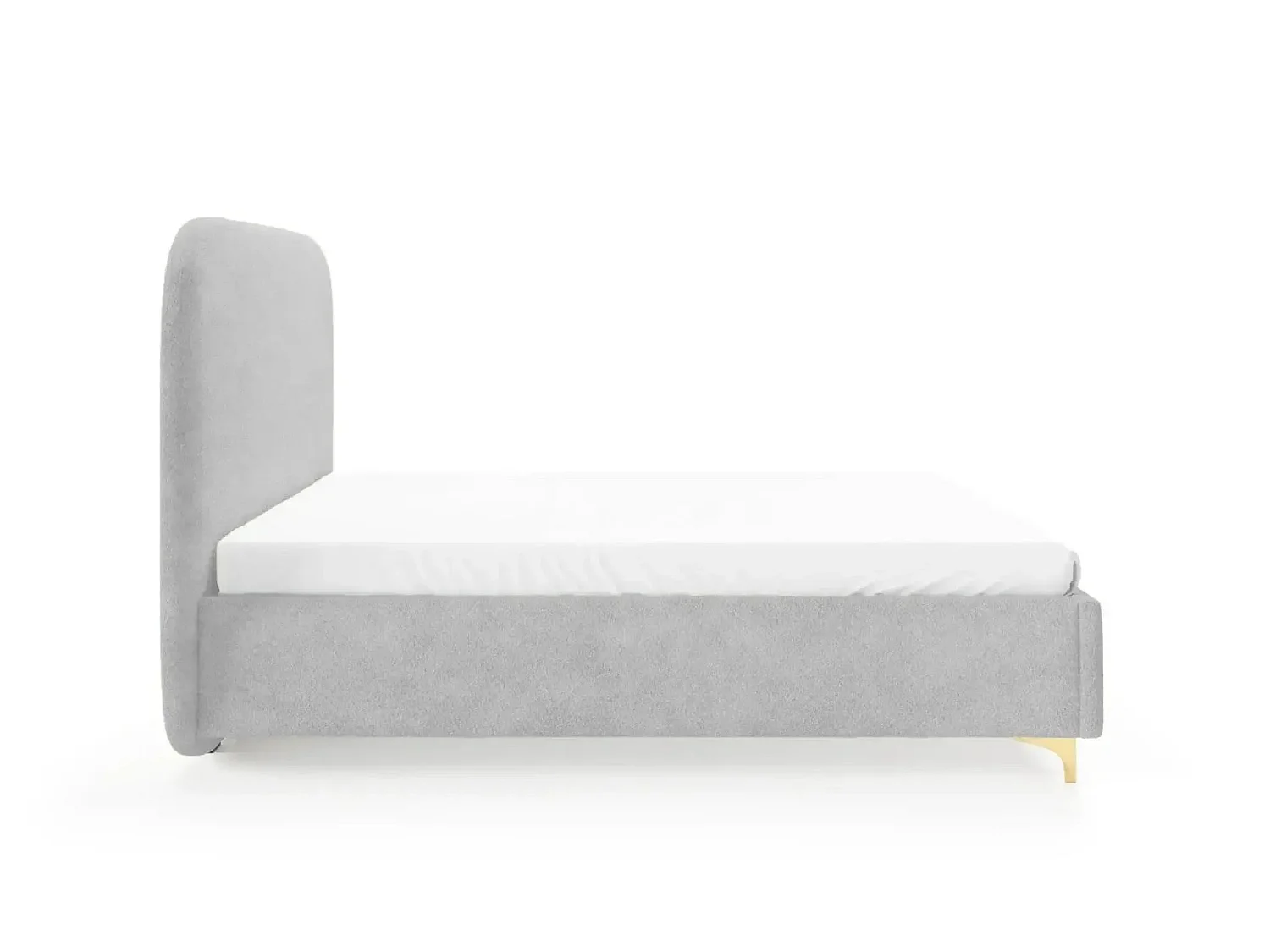 CHARLOTTE - Lit coffre tissu chenille 180x200cm Gris clair