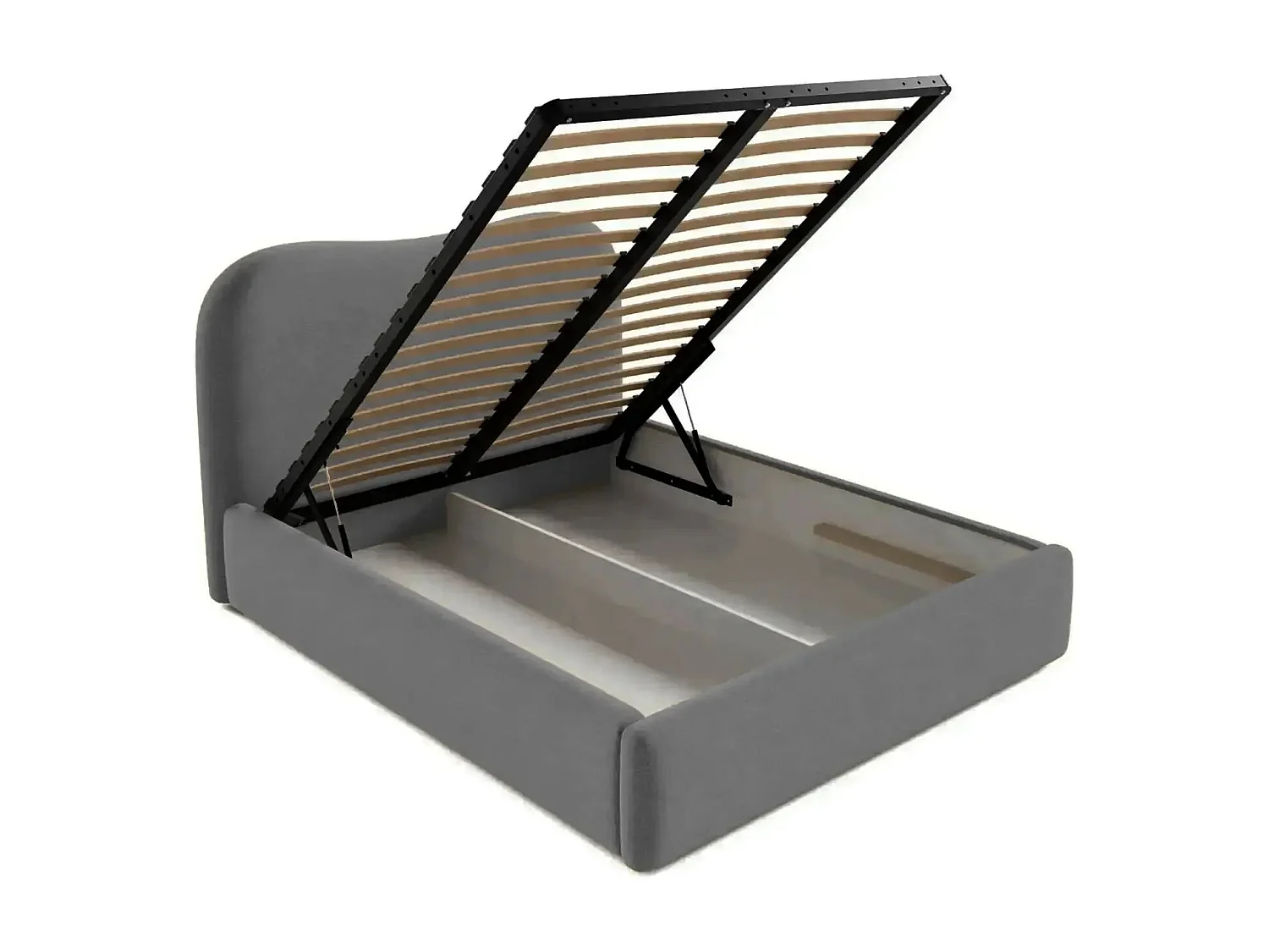 JULIETTE - Lit coffre 160x200cm - Gris foncé