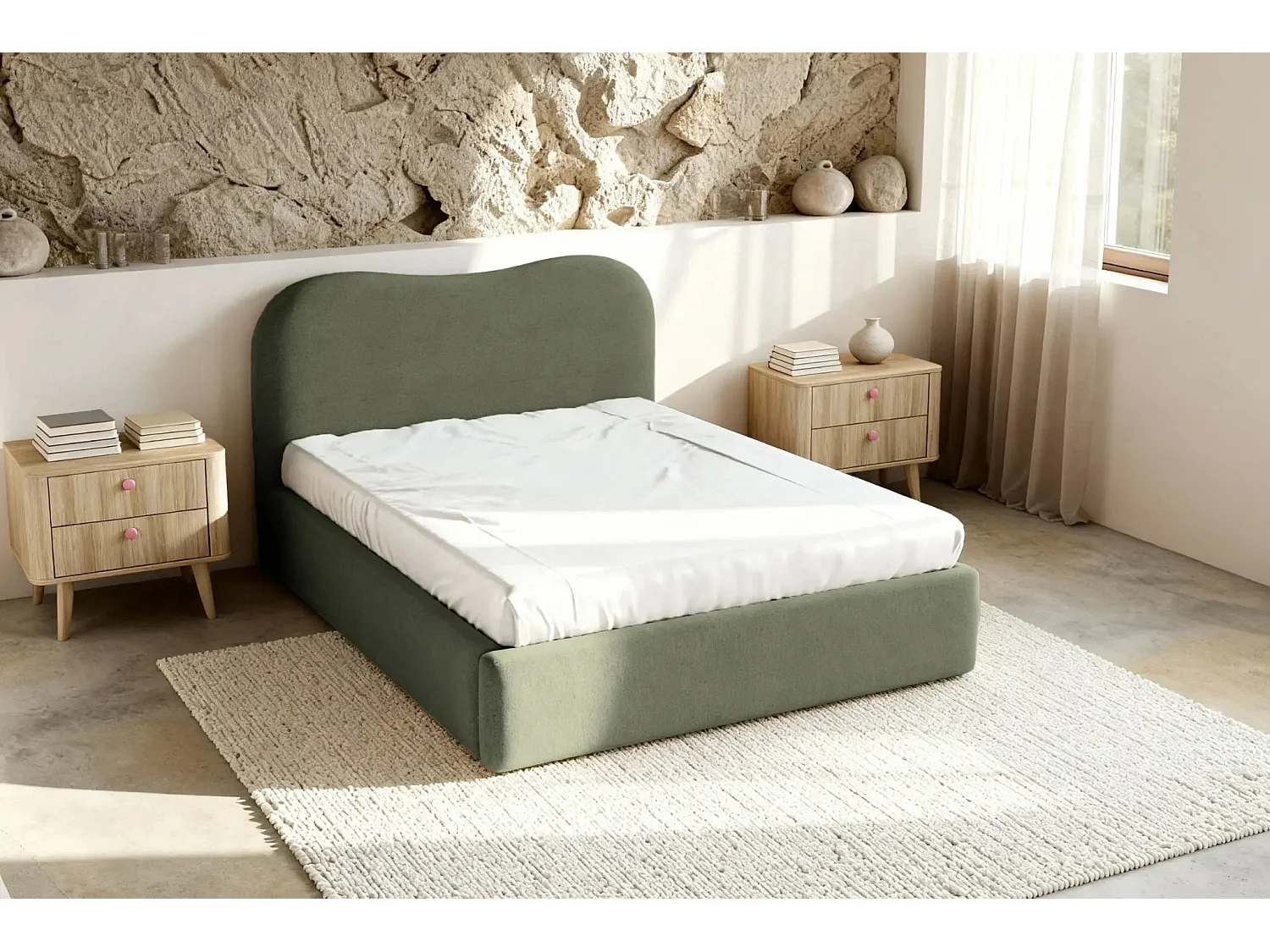 JULIETTE - Lit coffre 140x200cm - Vert