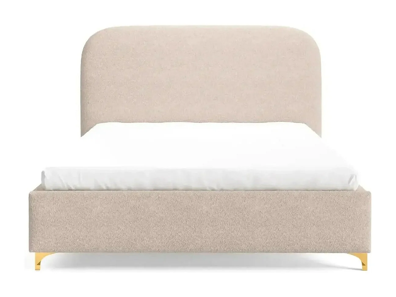 CHARLOTTE - Lit coffre tissu chenille 160x200cm - Beige