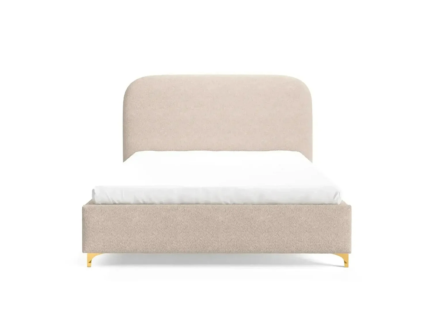CHARLOTTE - Lit coffre tissu chenille 160x200cm Beige