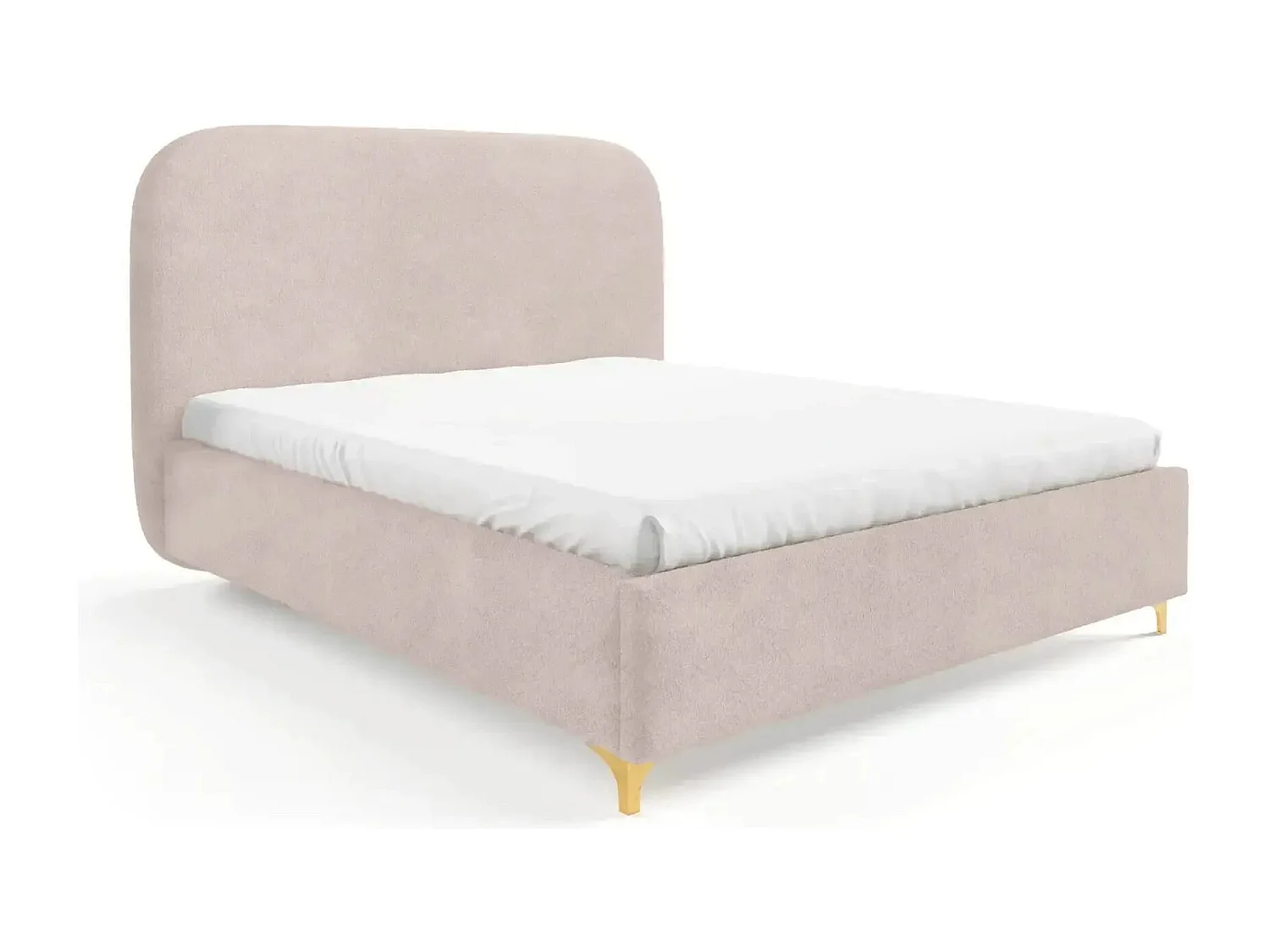 CHARLOTTE - Lit coffre tissu chenille 180x200cm - Rose