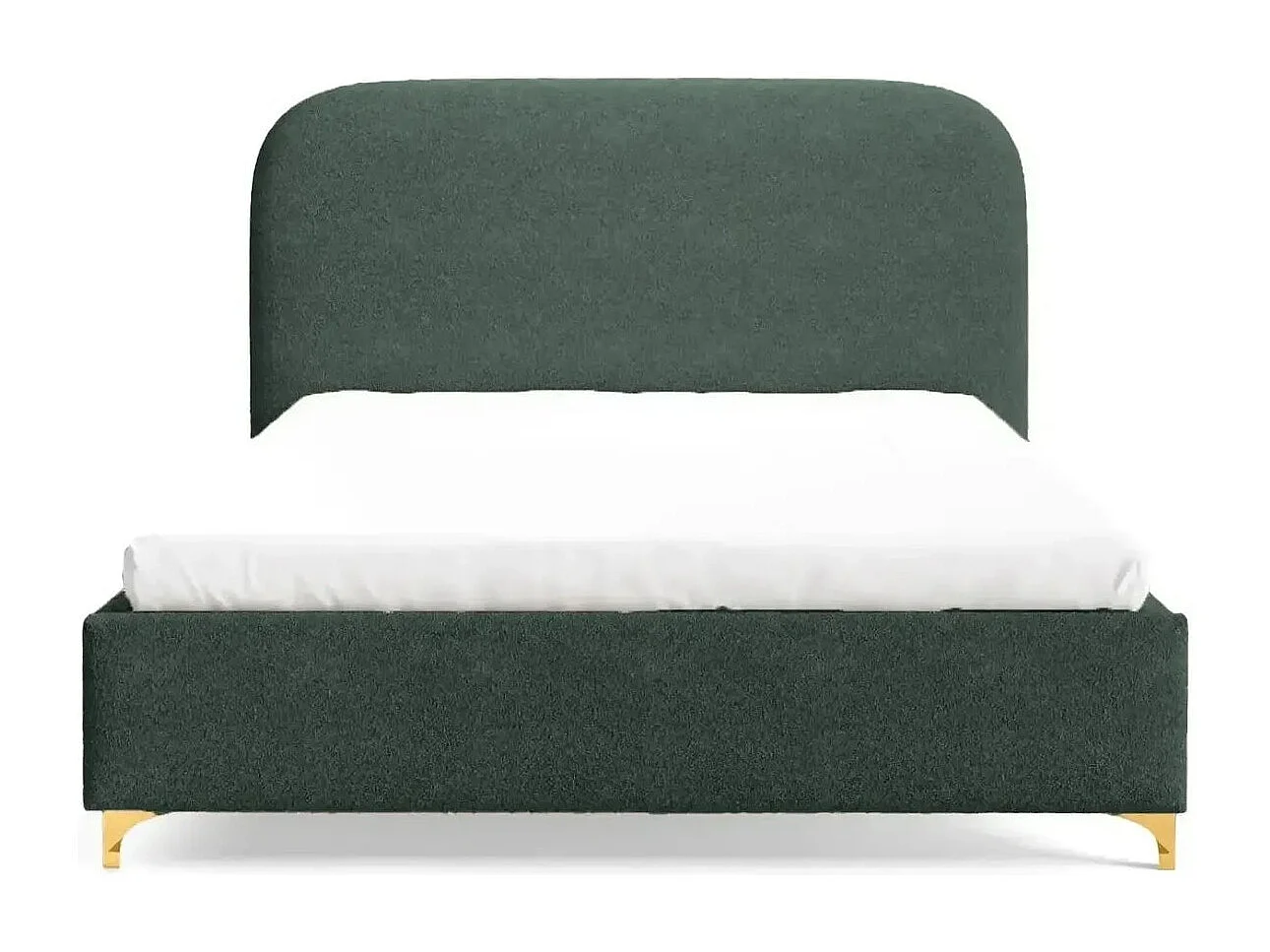 CHARLOTTE - Lit coffre tissu chenille 140x200cm - Vert