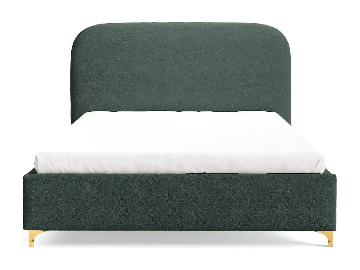 CHARLOTTE - Lit coffre tissu chenille 140x200cm - Vert