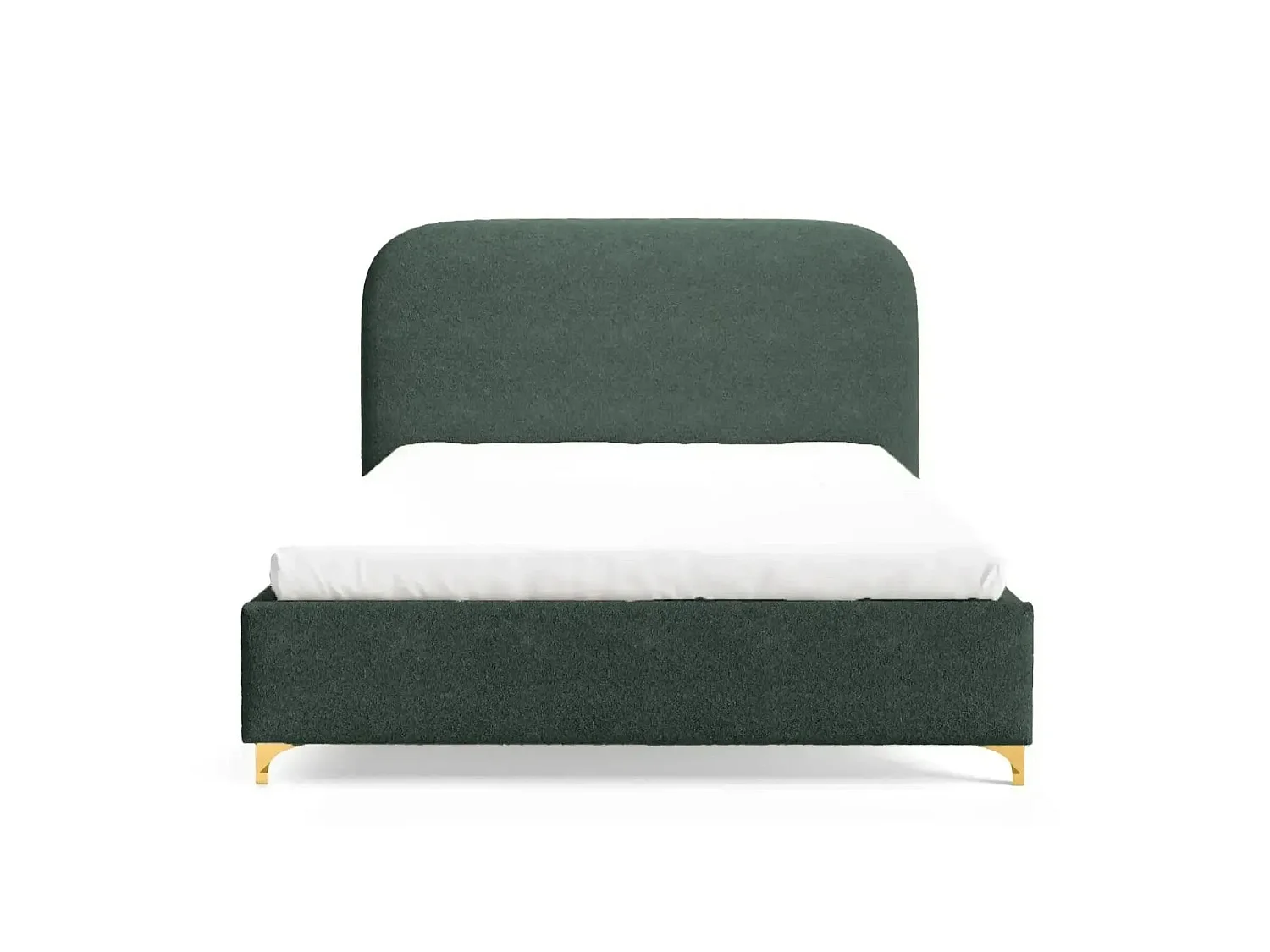 CHARLOTTE - Lit coffre tissu chenille 140x200cm Vert