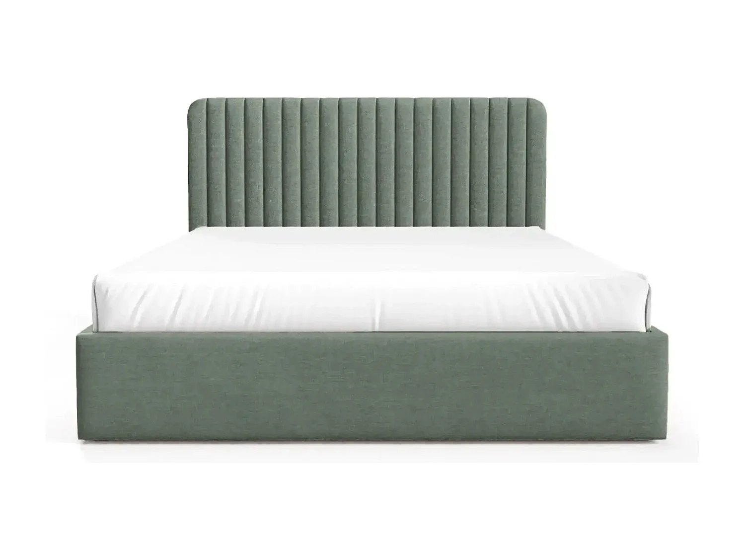 JEANNE - Lit coffre tissu velours 140x200cm - Vert