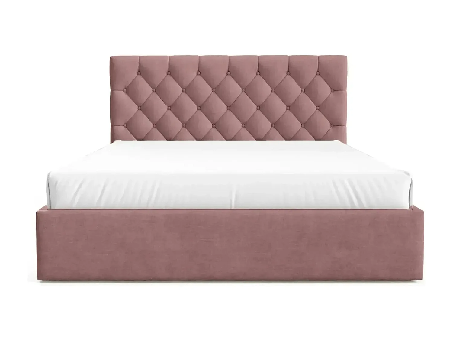 EMILE - Lit coffre tissu velours 160x200cm - Rose