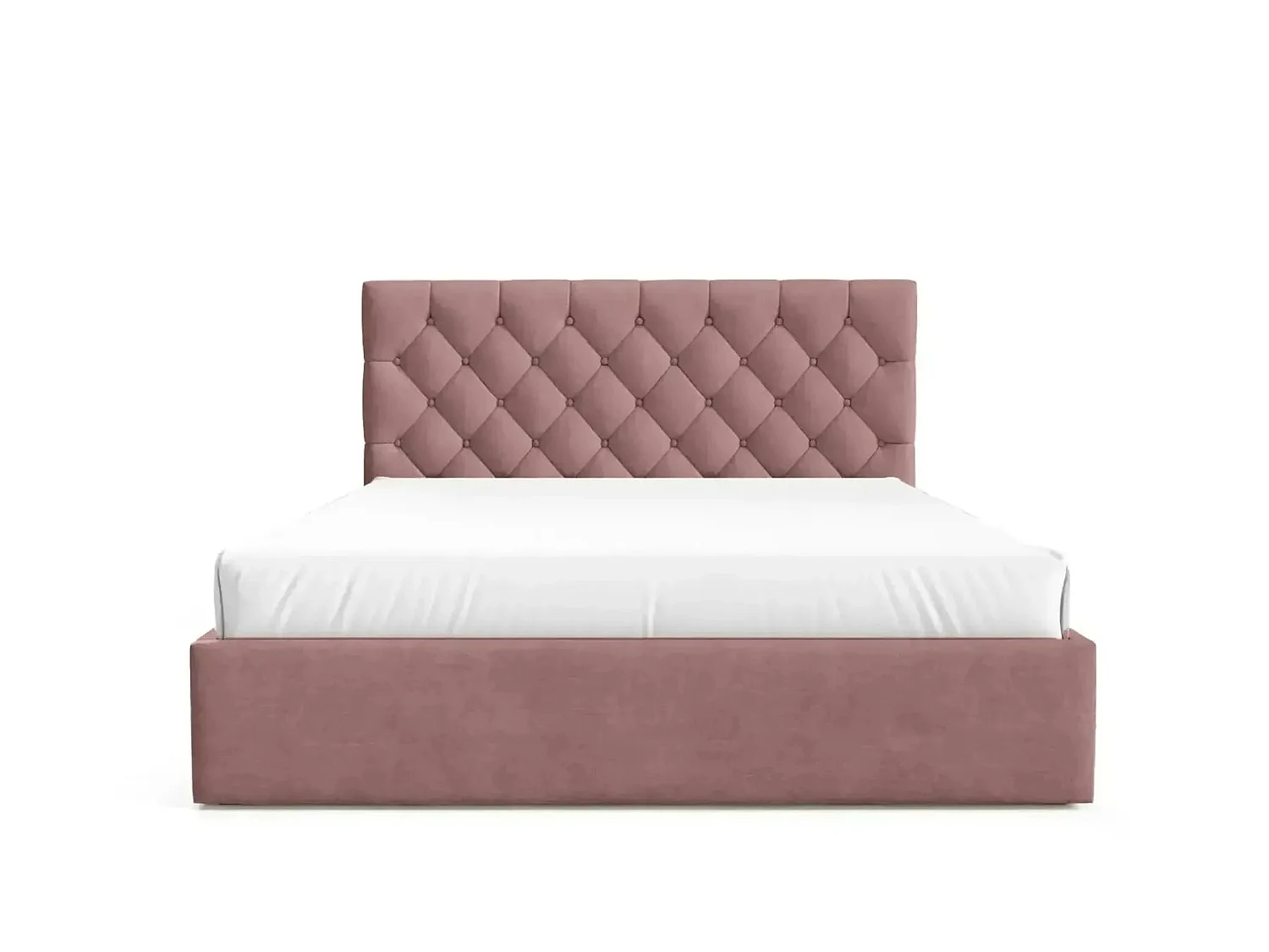 EMILE - Lit coffre tissu velours 160x200cm Rose