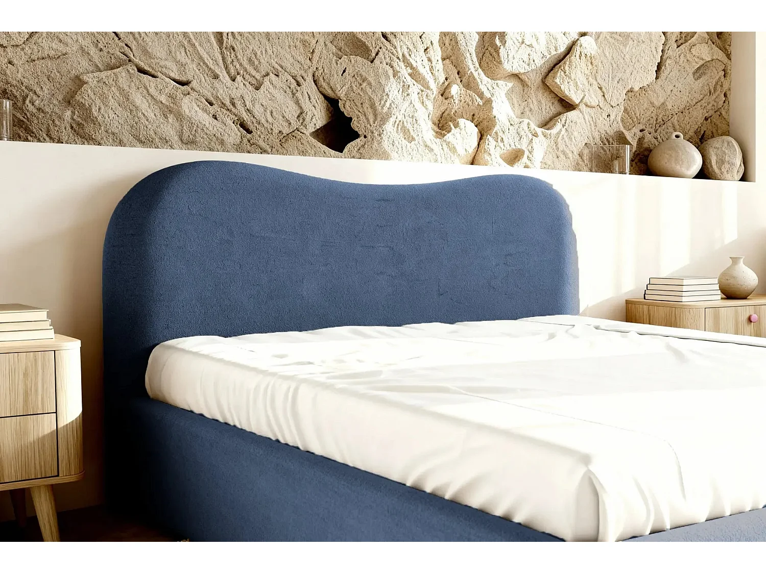 JULIETTE - Lit coffre 140x200cm - Bleu