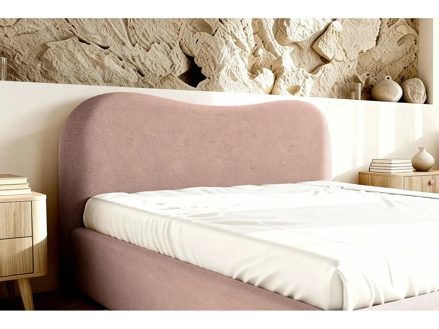 JULIETTE - Lit coffre 160x200cm - Rose