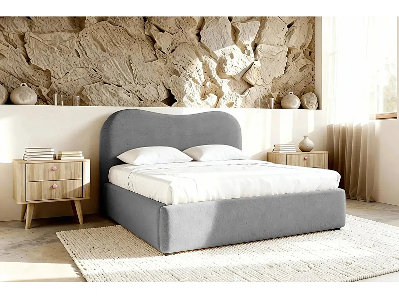 JULIETTE - Lit coffre 140x200cm - Gris foncé