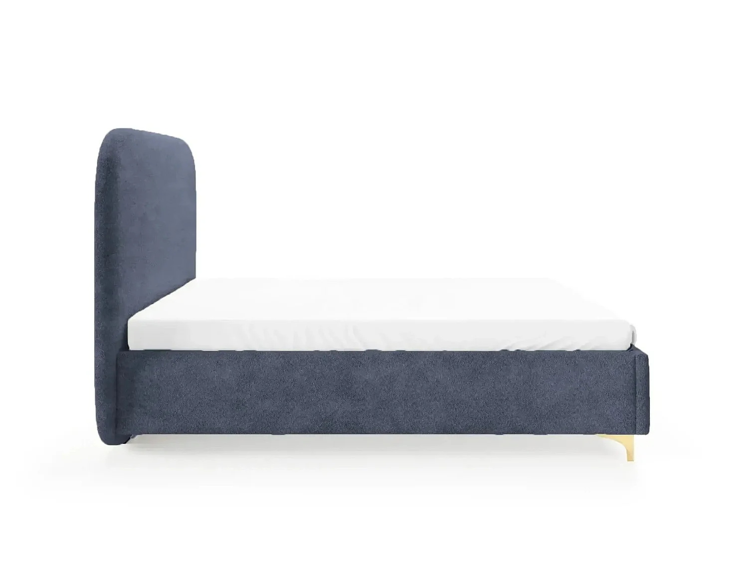CHARLOTTE - Lit coffre tissu chenille 160x200cm Bleu