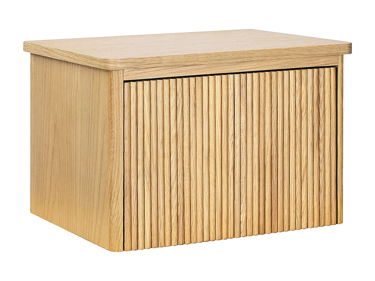 MINEA wandwastafelmeubel B.40 x H.26,6 x D.30 cm met gegroefd eikenmotief