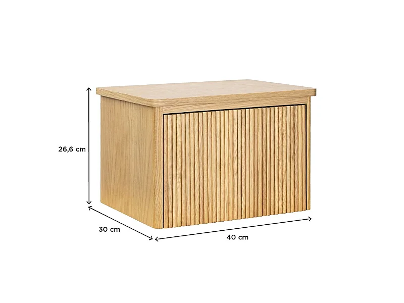 Szafka pod umywalkę wiszącą MINEA szer. 40 x wys. 26,6 x gł. 30 cm z efektem dębu ryflowanego