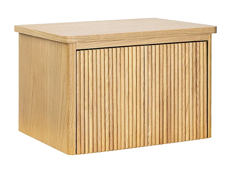 MINEA wandwastafelmeubel B.40 x H.26,6 x D.30 cm met gegroefd eikenmotief