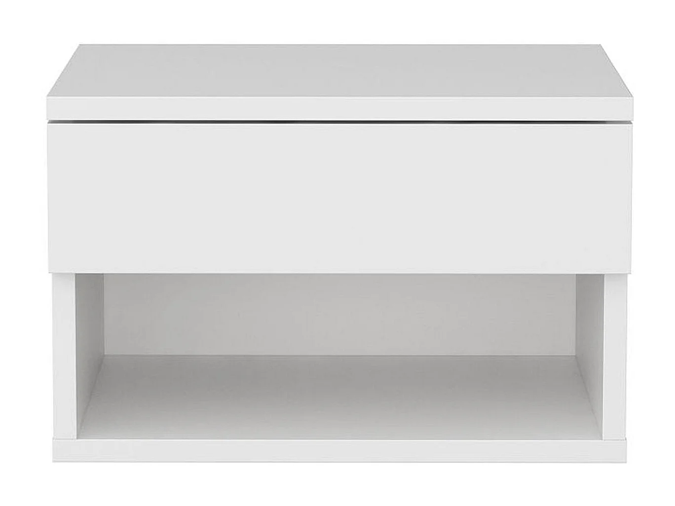 Table de chevet suspendue 1 tiroir 1 niche blanche 45 cm - Cosenza