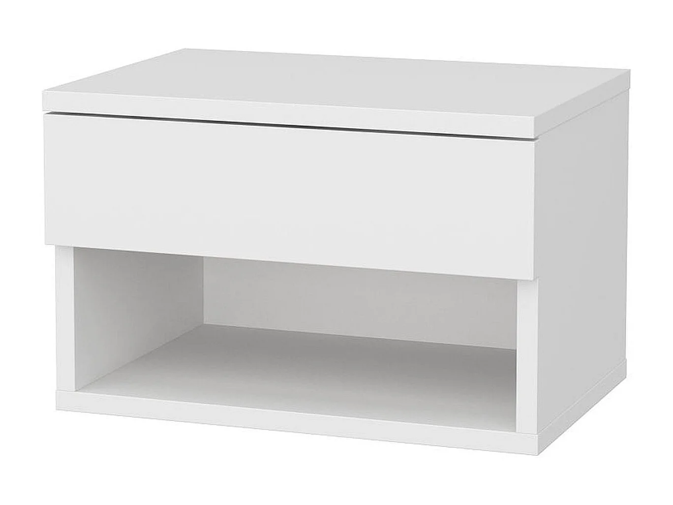 Table de chevet suspendue 1 tiroir 1 niche blanche 45 cm - Cosenza