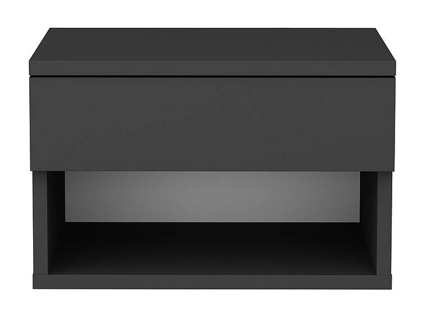 Table de chevet suspendue 1 tiroir 1 niche gris anthracite 45 cm - Cosenza