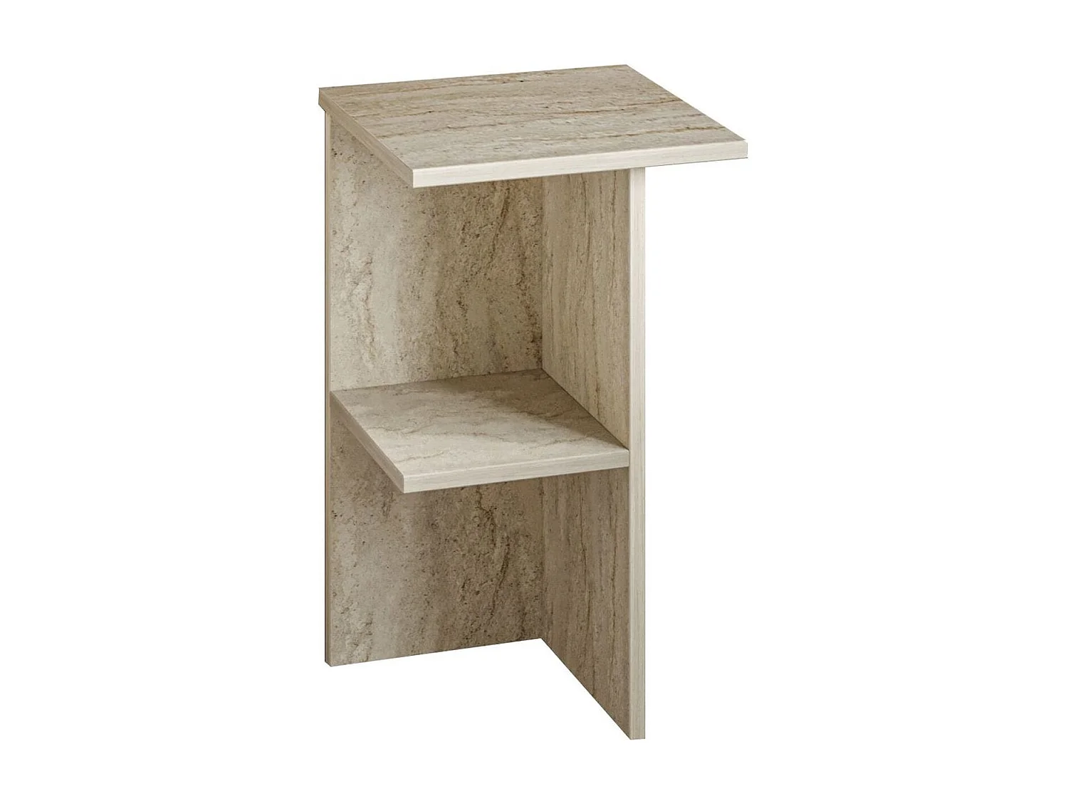 Table de chevet effet travertin 36 cm - Selin