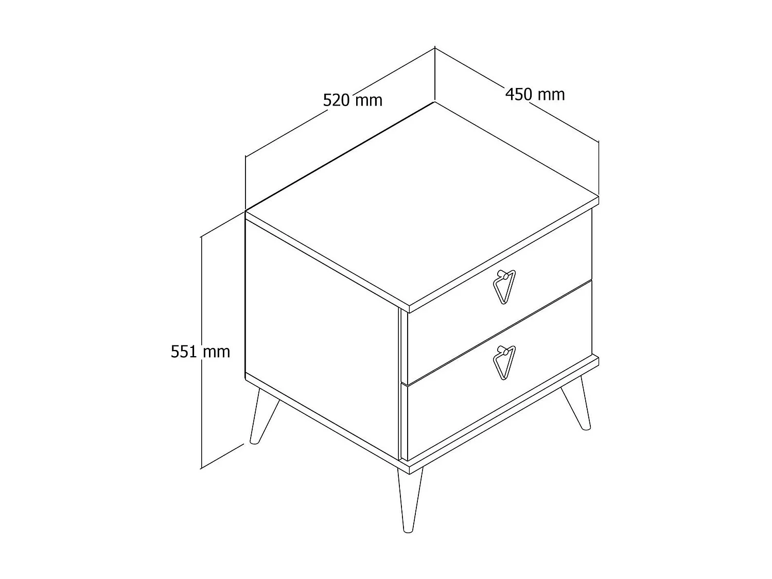 Table de chevet 2 tiroirs effet chêne 52 cm - Ardea