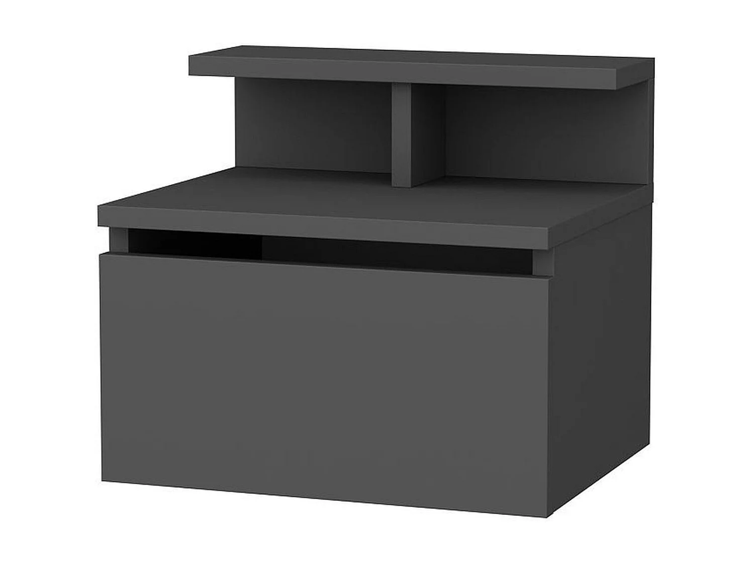 Table de chevet suspendue 1 porte gris anthracite 40 cm - Mara