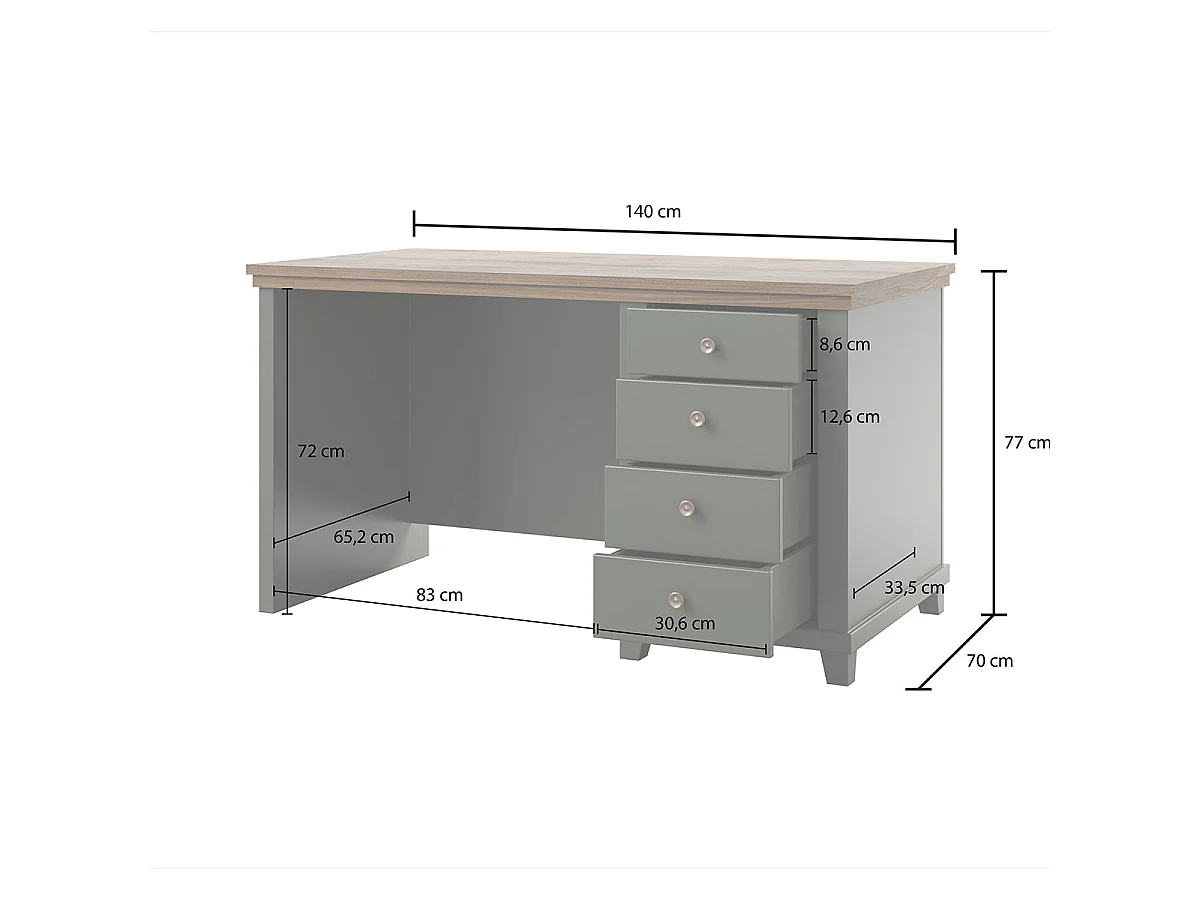 Martin Green and Wood 4-drawer desk