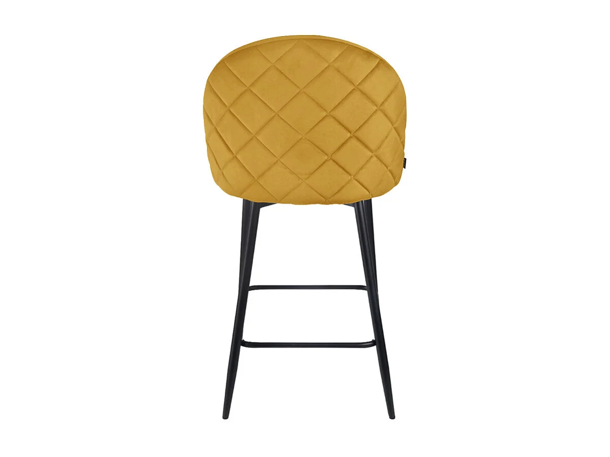 Lot de 2 chaises de bar en velours jaune avec pieds en métal - FARA 2