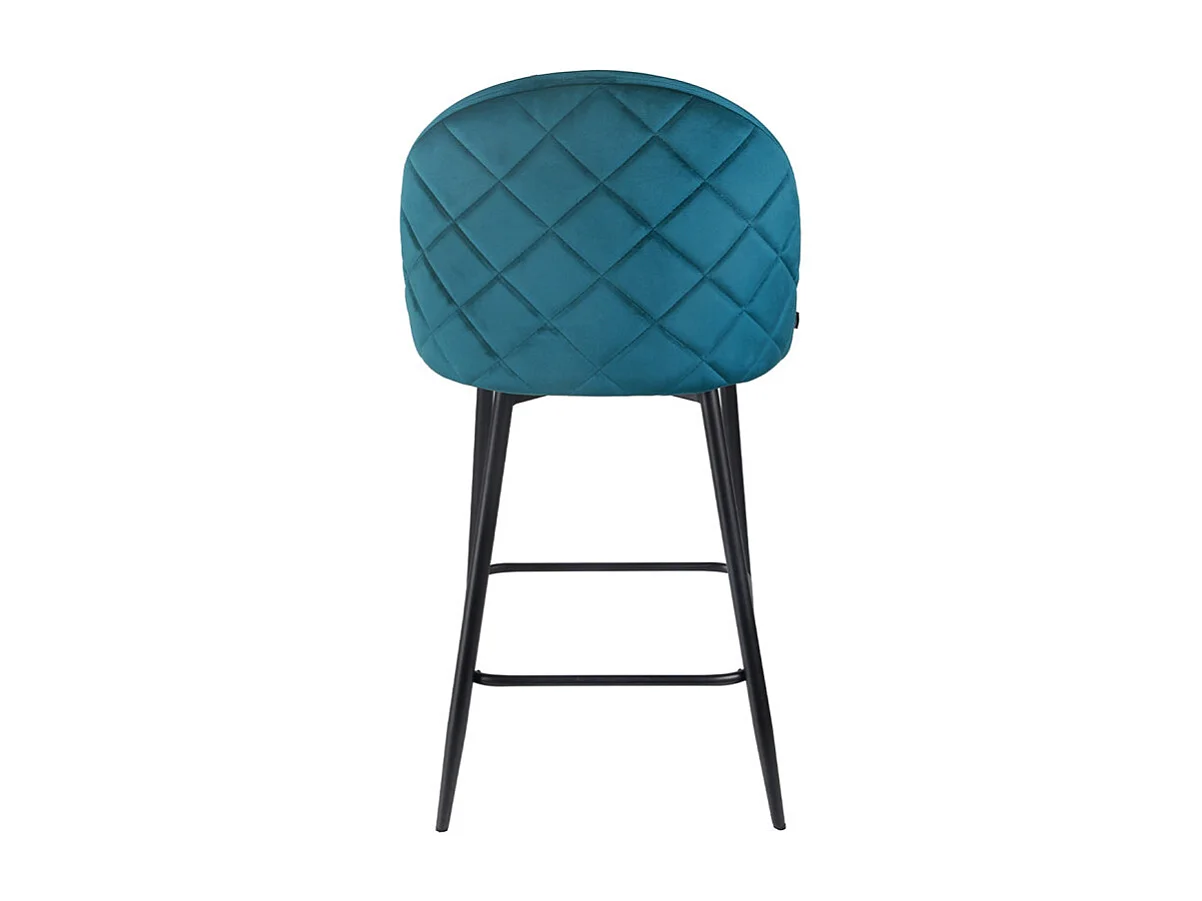 Lot de 2 chaises de bar en velours bleu avec pieds en métal - FARA 2