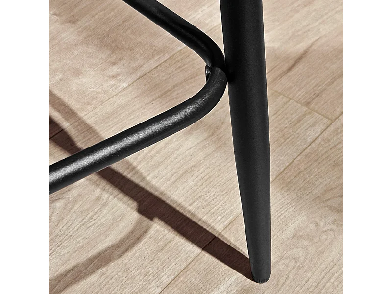 Lot de 2 chaises de bar en velours bleu avec pieds en métal - FARA 2