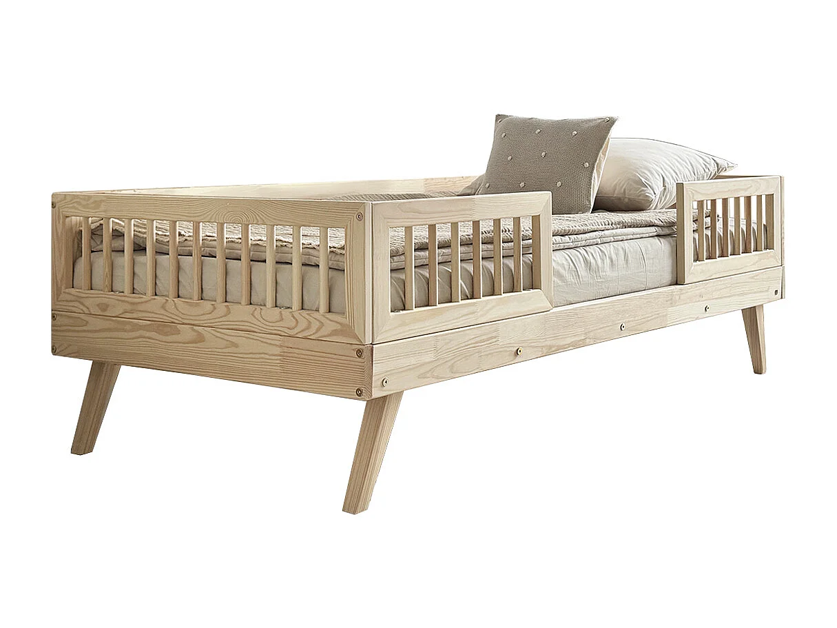 Bed 90x190 met spijlen en lattenbodem inclusief poten 20 cm Maylis Bois