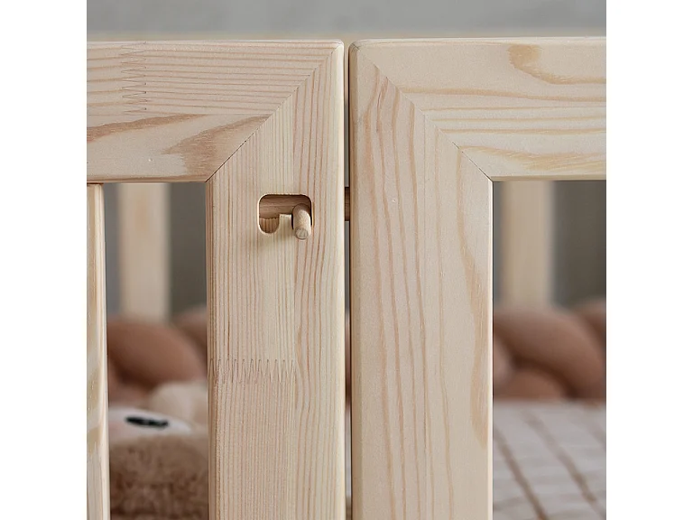 Lit au sol 120x200 entrée gauche barrière et sommier inclus Bambino Bois