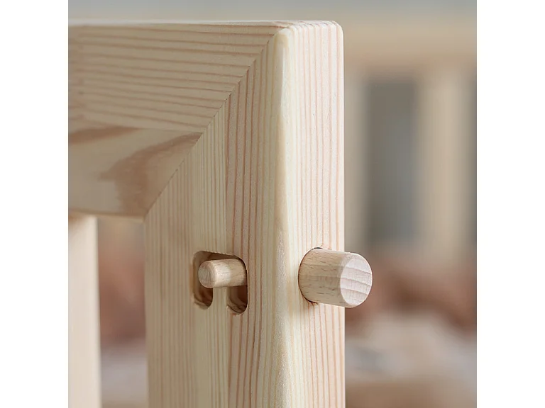 Lit au sol 120x200 entrée gauche barrière et sommier inclus Bambino Bois