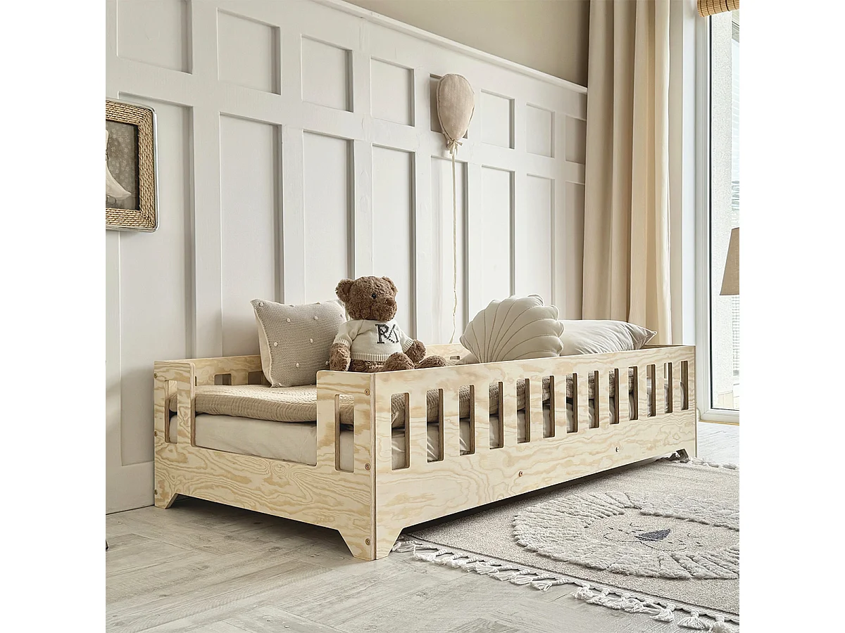 Clarisse Bois 90x190 vloerbed met zijtoegang en lattenbodem